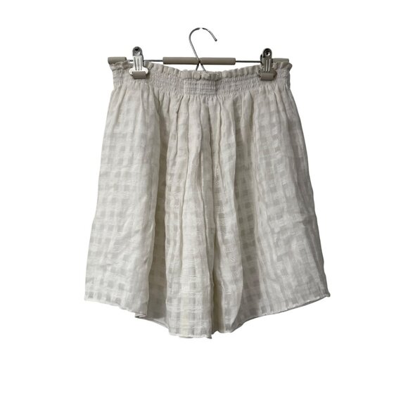 Maison de Papillon NYC Ivory Checkered Linen Strapless Top Womens Size Small - Picture 1 of 4